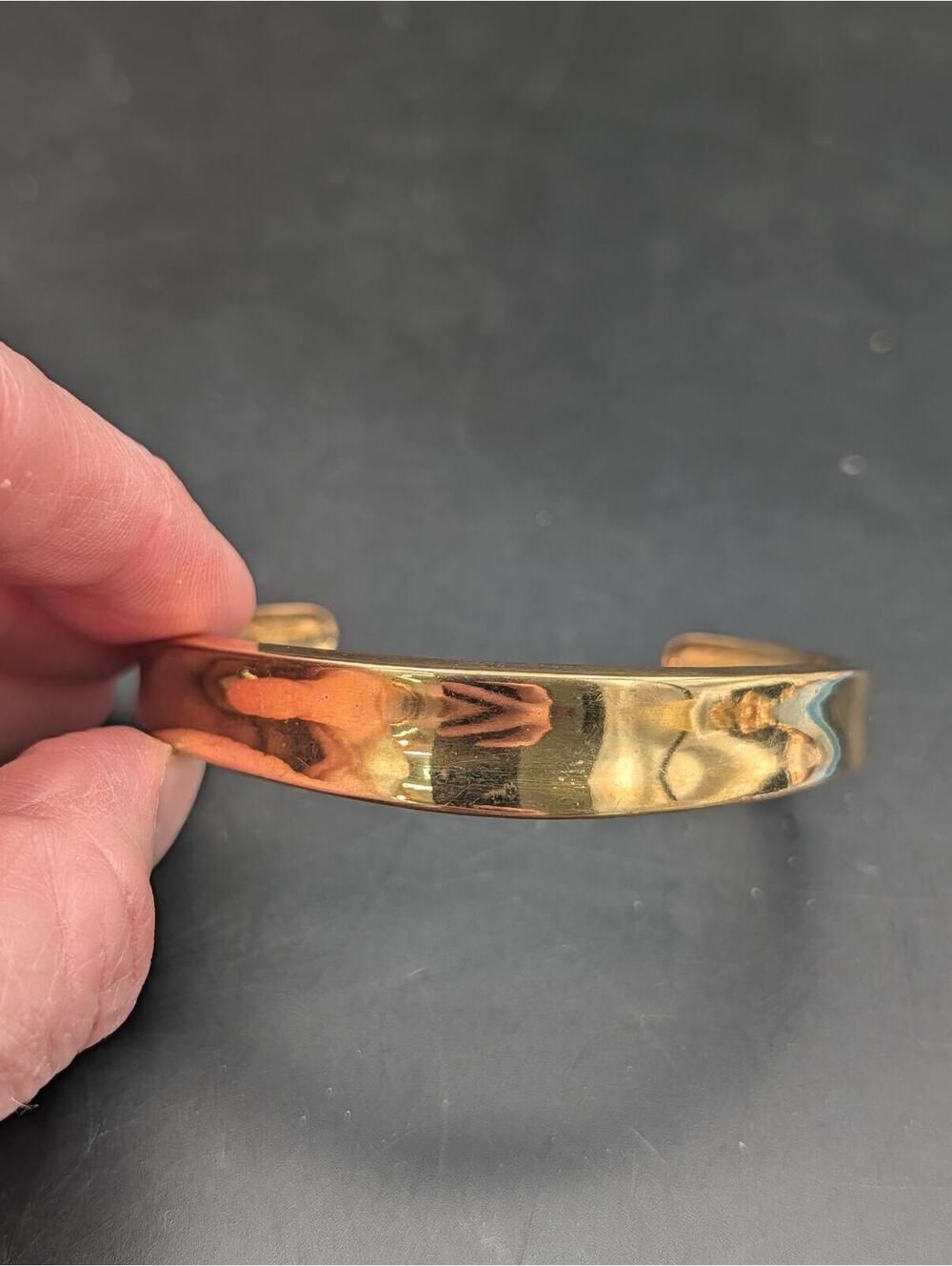 Vintage Robert Lee Morris RLM SOHO Gold Tone Brass Cuff Bracelet Modernist 7